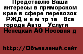 Представлю Ваши интересы в приморском крае в сфере перевозок РЖД и а/м тр-та - Все города Авто » Услуги   . Ненецкий АО,Носовая д.